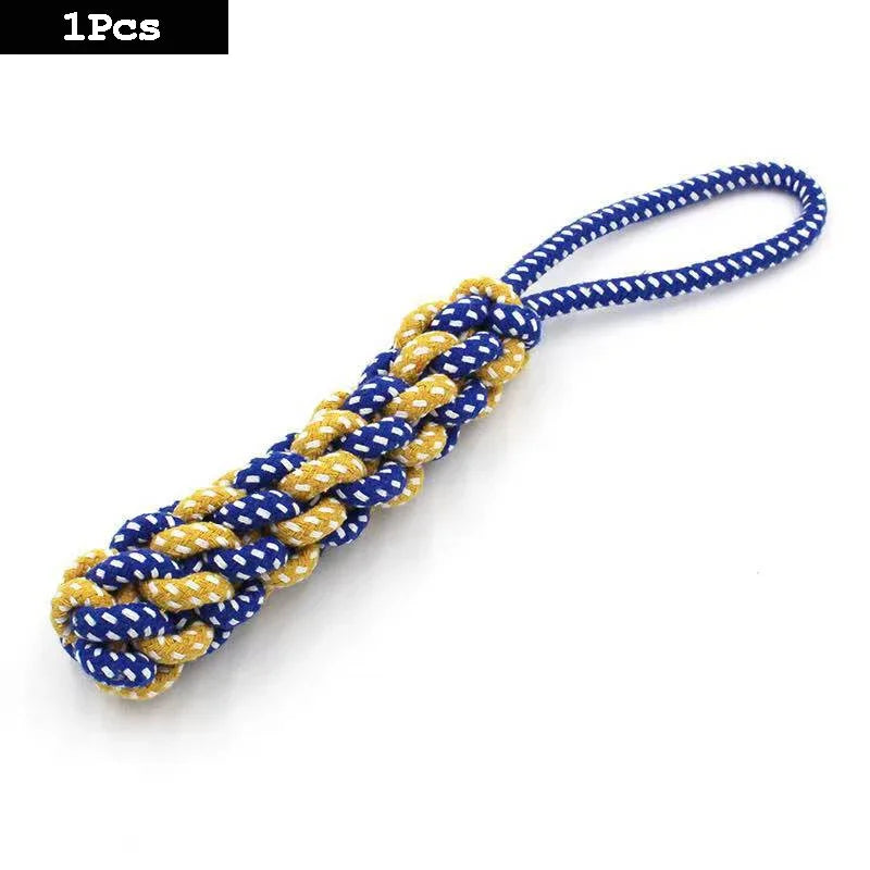 1Pc Dog Toy Carrot Knot Rope Ball Cotton Rope Dumbbell Puppy Cleaning Teeth Chew Toy Durable Braided Bite Resistant Pet Supplies