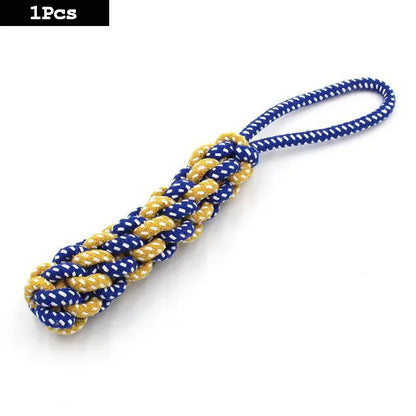1Pc Dog Toy Carrot Knot Rope Ball Cotton Rope Dumbbell Puppy Cleaning Teeth Chew Toy Durable Braided Bite Resistant Pet Supplies